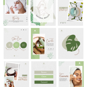Green essence | Kit de plantillas para skincare y productos naturales