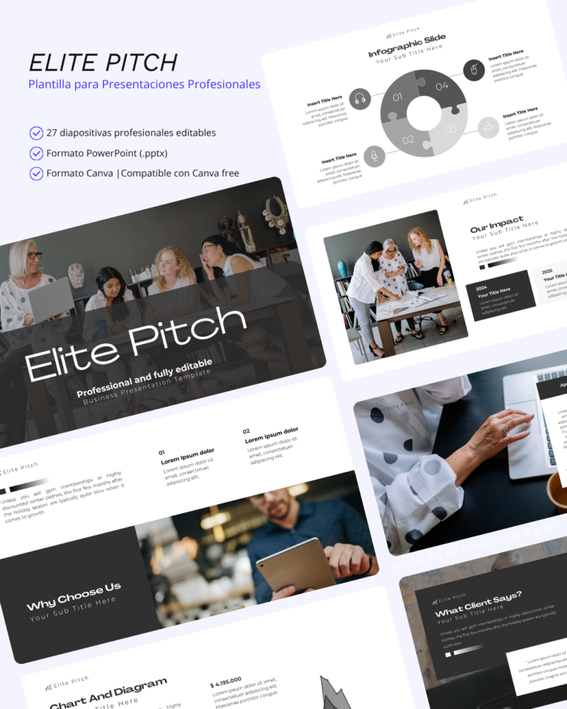 Elite pitch | Plantilla profesional para presentaciones corporativas